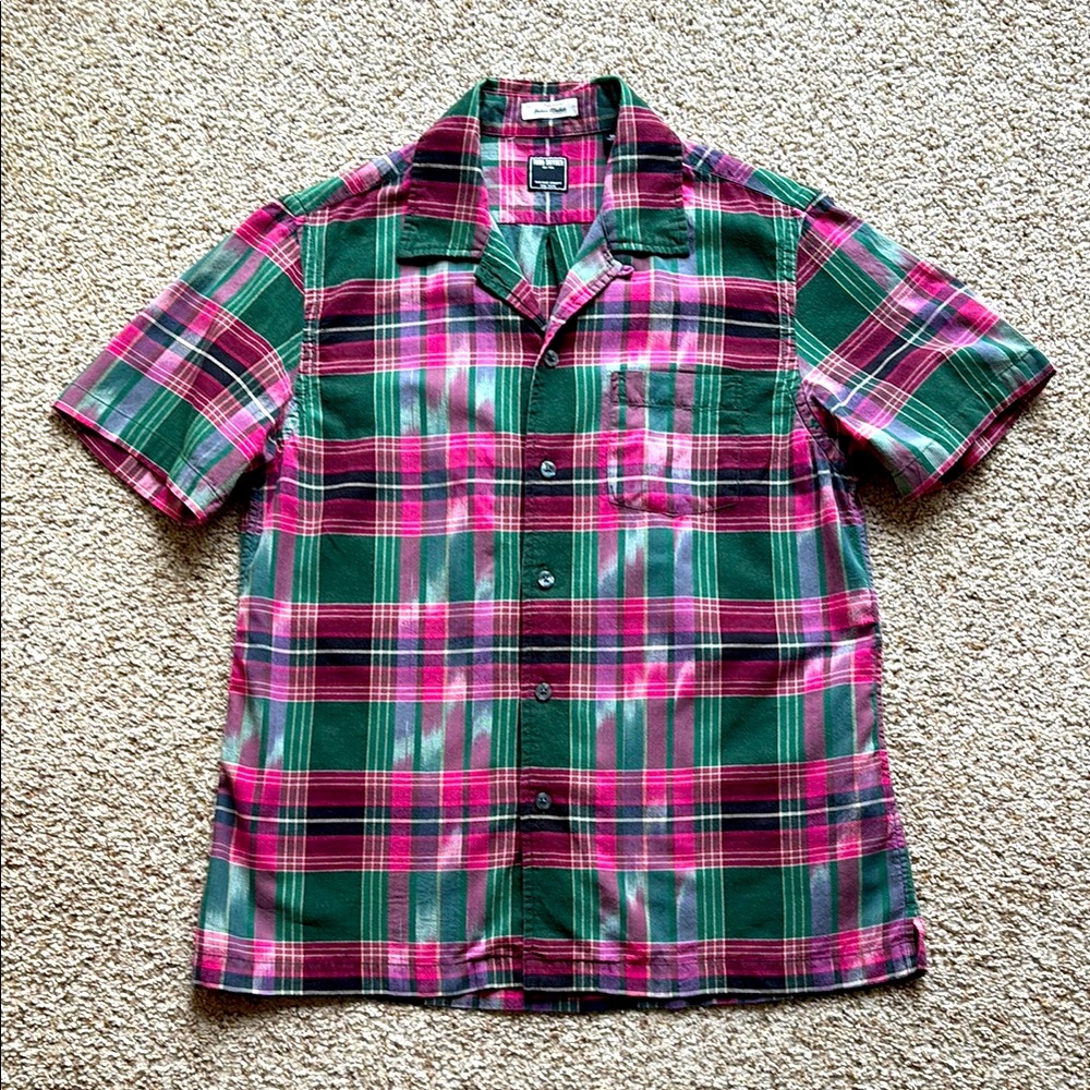 Todd Snyder Men’s Indian Madras Cotton Short Sleeve Camp Shirt M